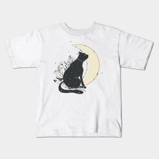 Moonlight cat Kids T-Shirt